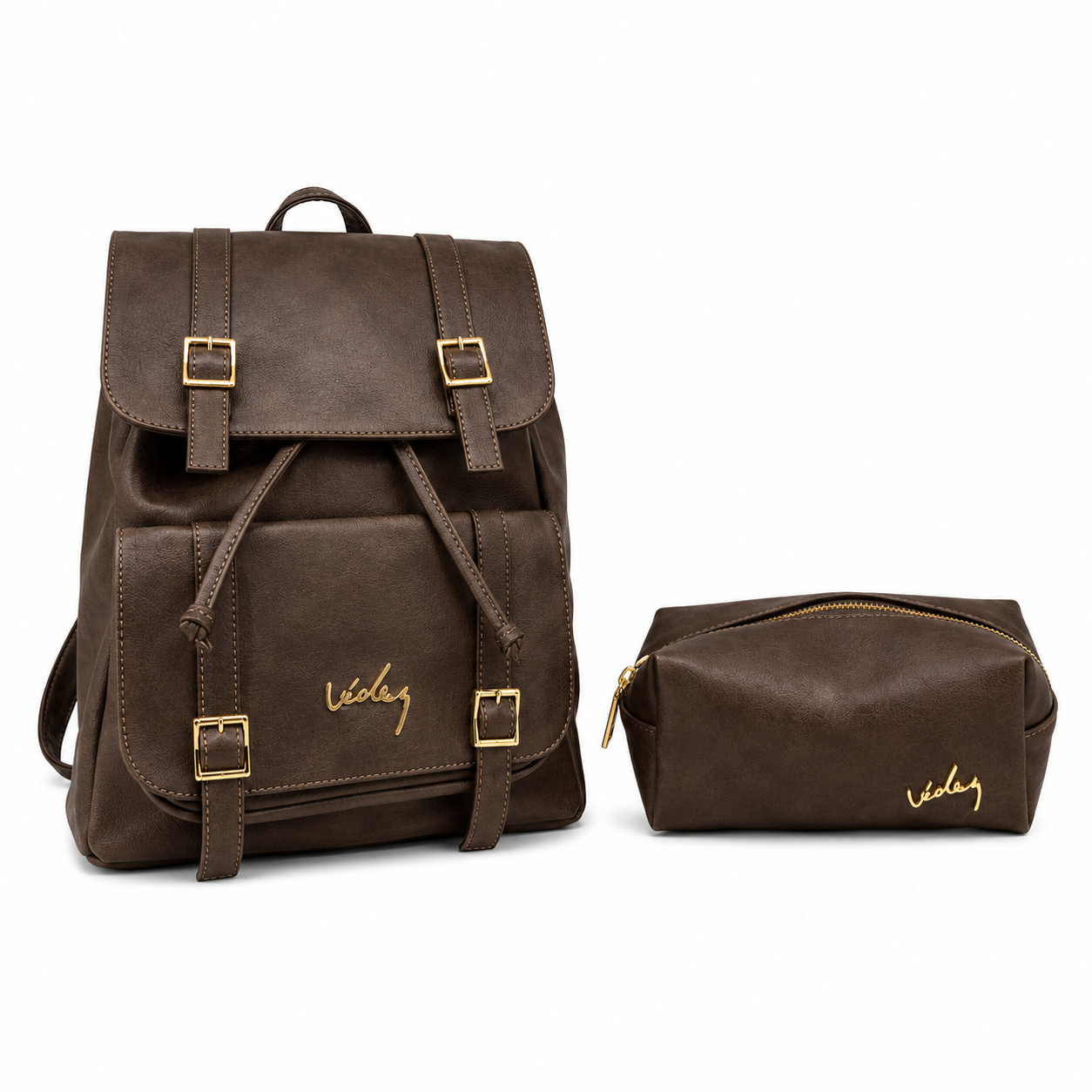 Bolso Morral Vélez de Cuero Legítimo - Lanzamiento Exclusivo Con Cosmetiquera de Regalo